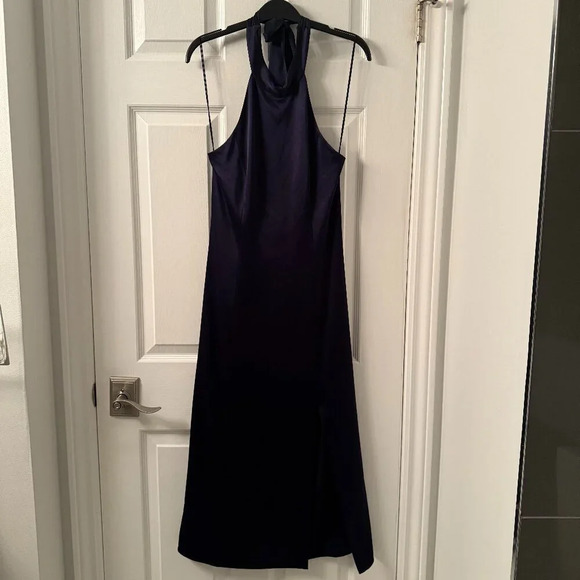 NEW Classic Navy High Neck Holiday  Dress, Alice + Olivia, US 4 - Picture 2 of 5